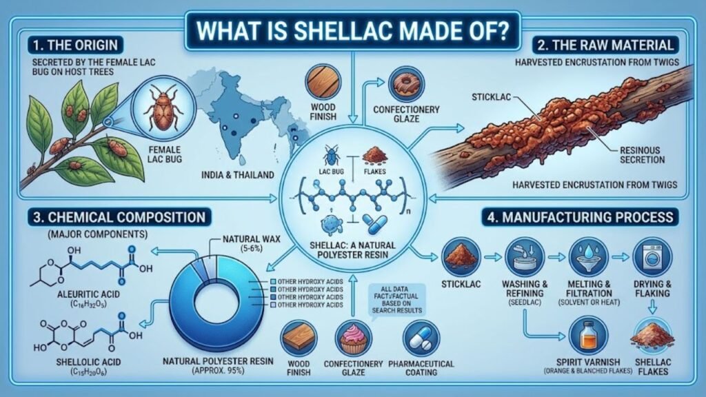 What is shellac made of